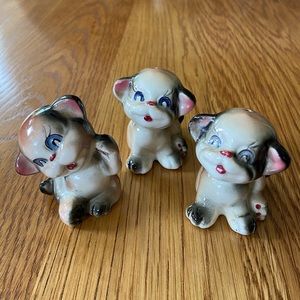 Set of 3 Vintage Cat Salt/Pepper Shakers